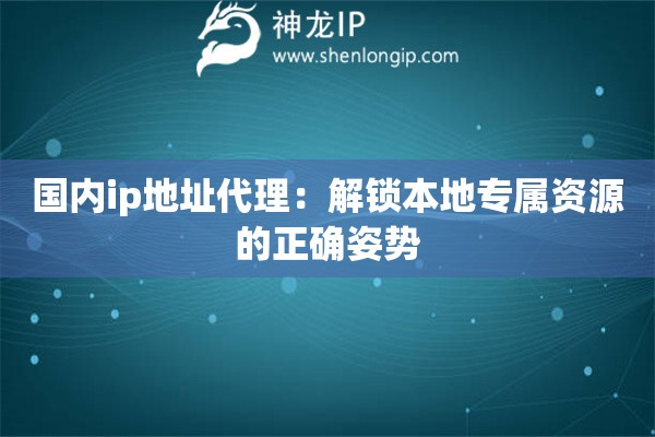國內ip地址代理：解鎖本地專屬資源的正確姿勢