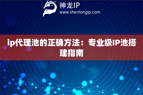 ip代理池的正確方法：專業級IP池搭建指南