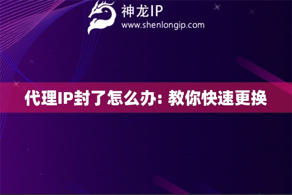代理IP封了怎么辦: 教你快速更換