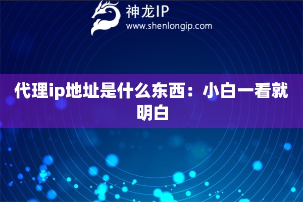 代理ip地址是什么東西：小白一看就明白
