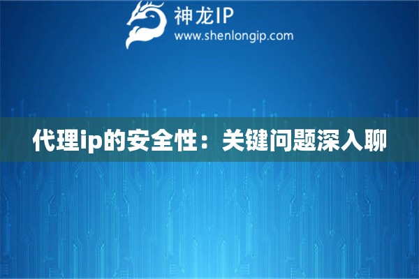 代理ip的安全性：關鍵問題深入聊