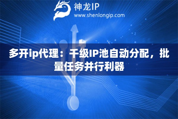 多開ip代理：千級IP池自動分配，批量任務并行利器