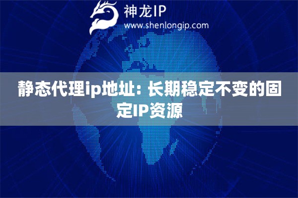 靜態代理ip地址: 長期穩定不變的固定IP資源
