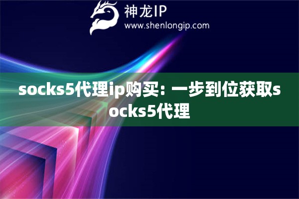 socks5代理ip購買: 一步到位獲取socks5代理