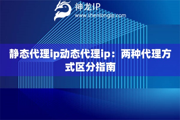 靜態代理ip動態代理ip：兩種代理方式區分指南