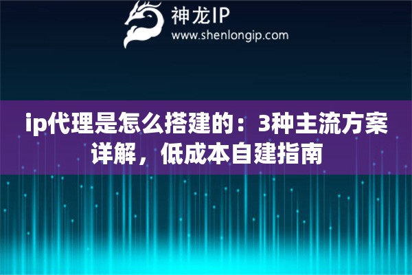 ip代理是怎么搭建的：3種主流方案詳解，低成本自建指南