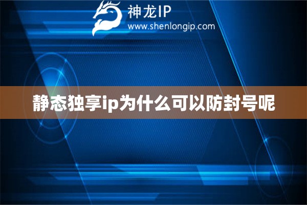 靜態獨享ip為什么可以防封號呢