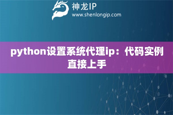 python設置系統代理ip：代碼實例直接上手