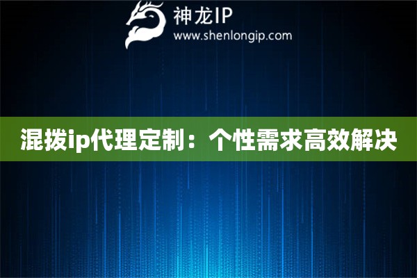 混撥ip代理定制：個性需求高效解決