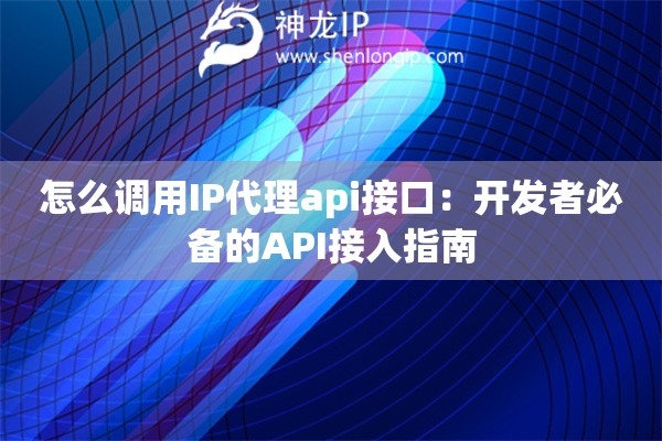 怎么調用IP代理api接口：開發(fā)者必備的API接入指南