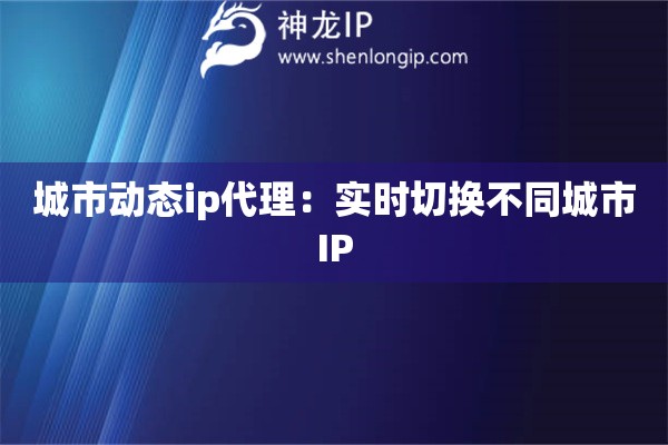 城市動態ip代理：實時切換不同城市IP