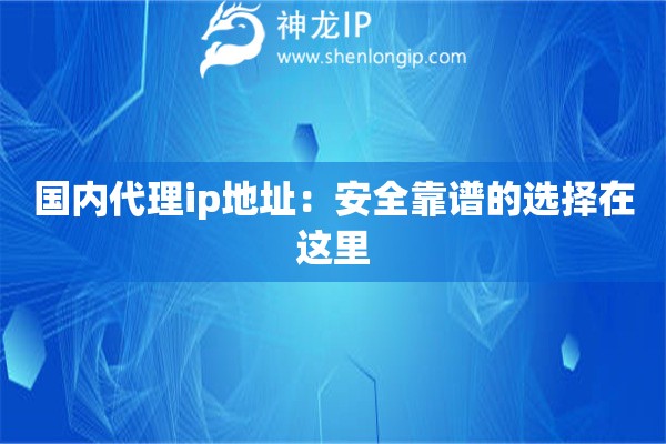 國內代理ip地址：安全靠譜的選擇在這里