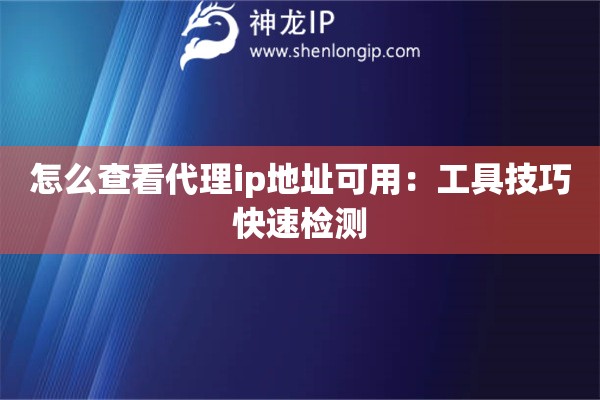 怎么查看代理ip地址可用：工具技巧快速檢測