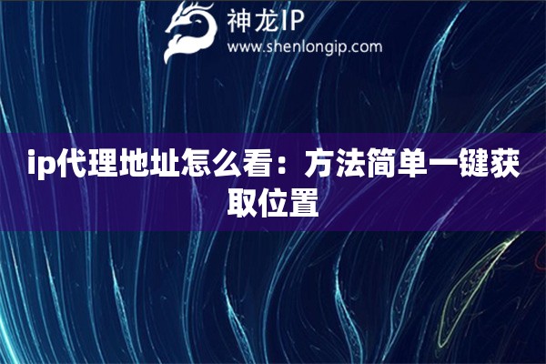 ip代理地址怎么看：方法簡單一鍵獲取位置