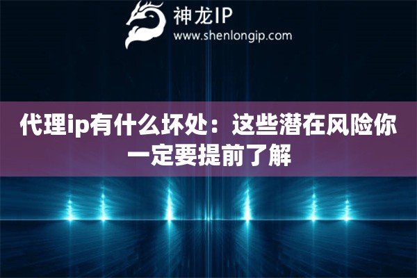 代理ip有什么壞處：這些潛在風險你一定要提前了解