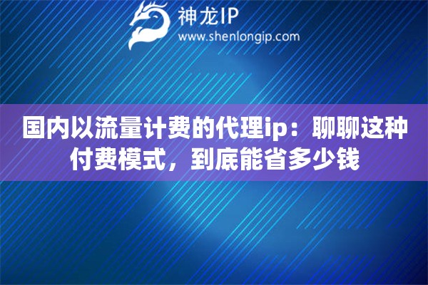 國(guó)內(nèi)以流量計(jì)費(fèi)的代理ip：聊聊這種付費(fèi)模式，到底能省多少錢