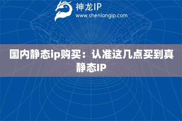 國內靜態ip購買：認準這幾點買到真靜態IP