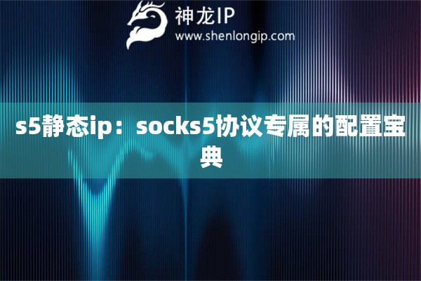 s5靜態ip：socks5協議專屬的配置寶典