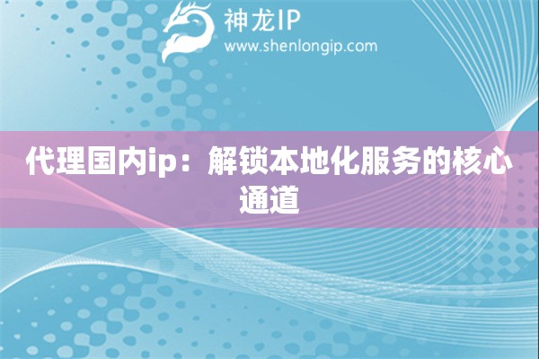 代理國內ip：解鎖本地化服務的核心通道