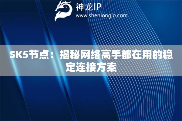 SK5節點：揭秘網絡高手都在用的穩定連接方案