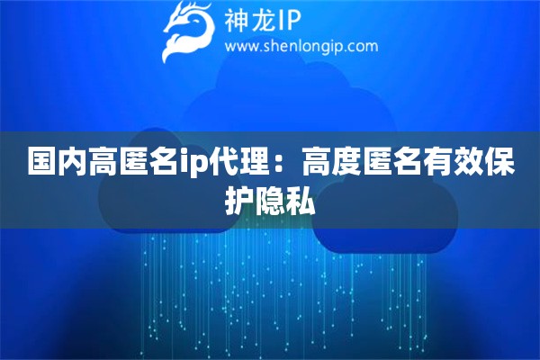 國(guó)內(nèi)高匿名ip代理：高度匿名有效保護(hù)隱私