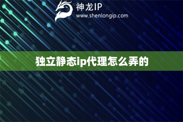 獨立靜態ip代理怎么弄的