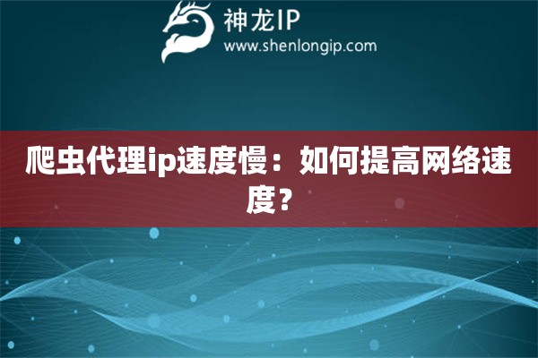 爬蟲代理ip速度慢：如何提高網絡速度？