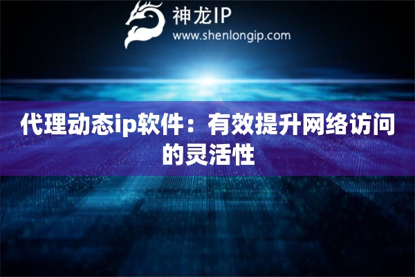 代理動(dòng)態(tài)ip軟件：有效提升網(wǎng)絡(luò)訪問(wèn)的靈活性