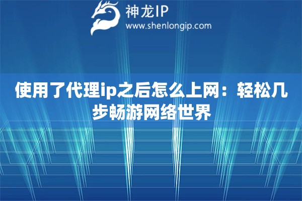 使用了代理ip之后怎么上網：輕松幾步暢游網絡世界