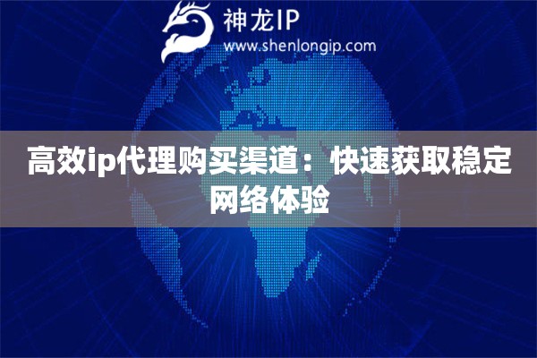 高效ip代理購買渠道：快速獲取穩定網絡體驗
