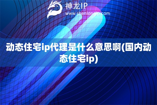 動態住宅ip代理是什么意思啊(國內動態住宅ip)