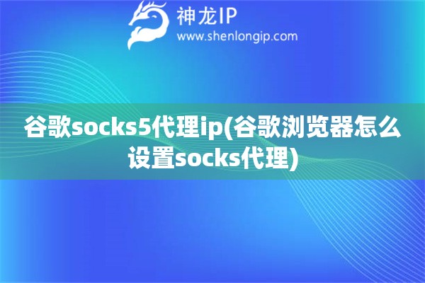 谷歌socks5代理ip(谷歌瀏覽器怎么設置socks代理)