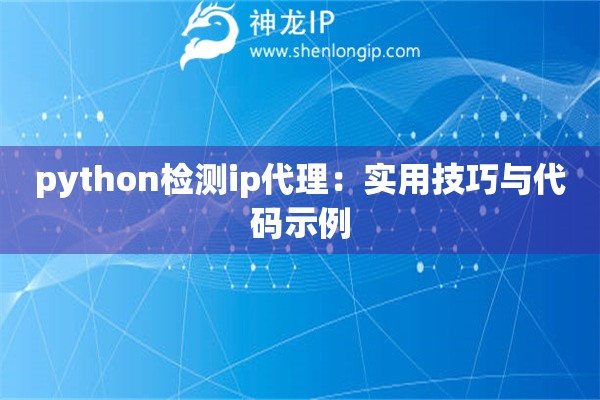python檢測(cè)ip代理：實(shí)用技巧與代碼示例
